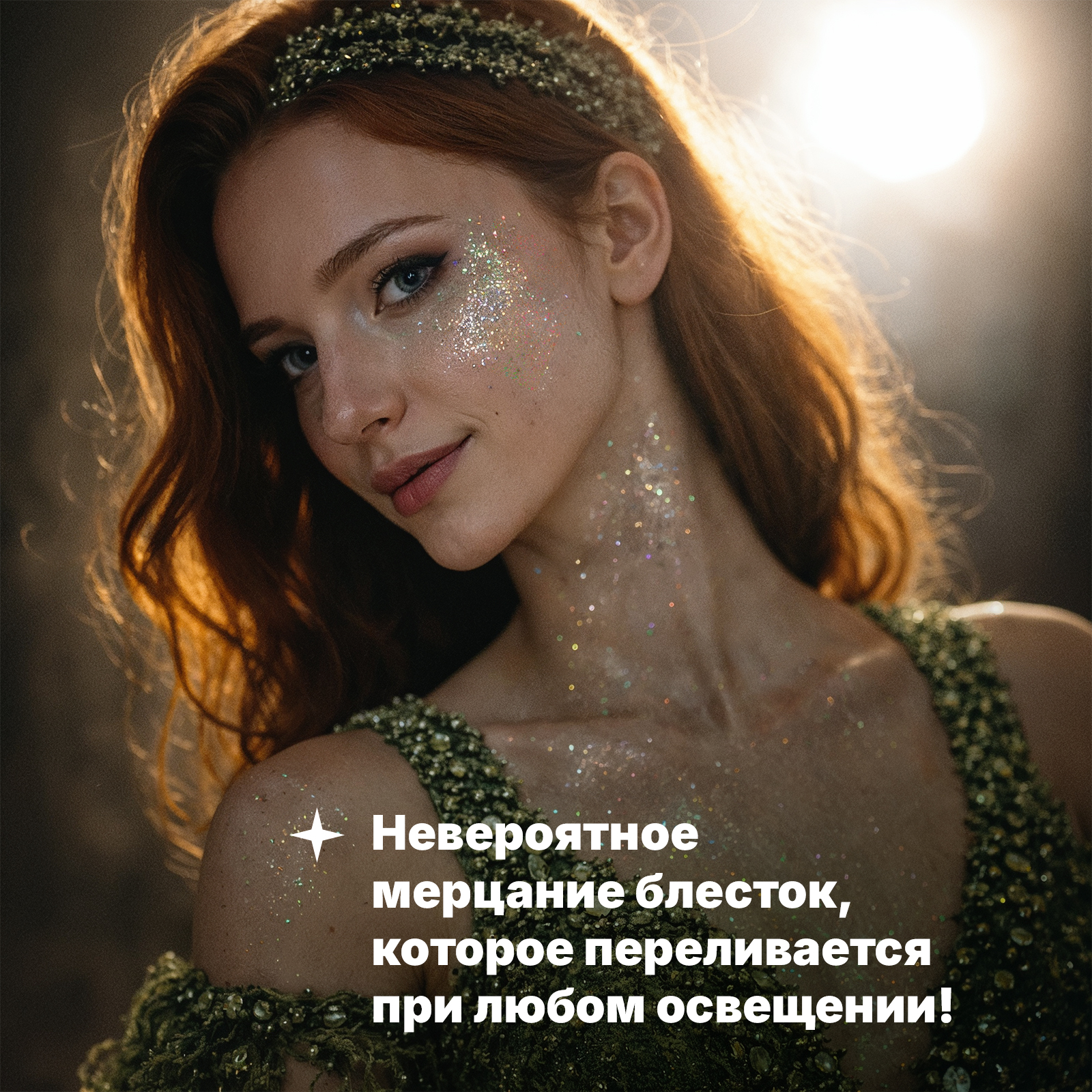 Глиттер шиммер для тела ХОББИЛАБ Лесной мох 30 г - фото 2