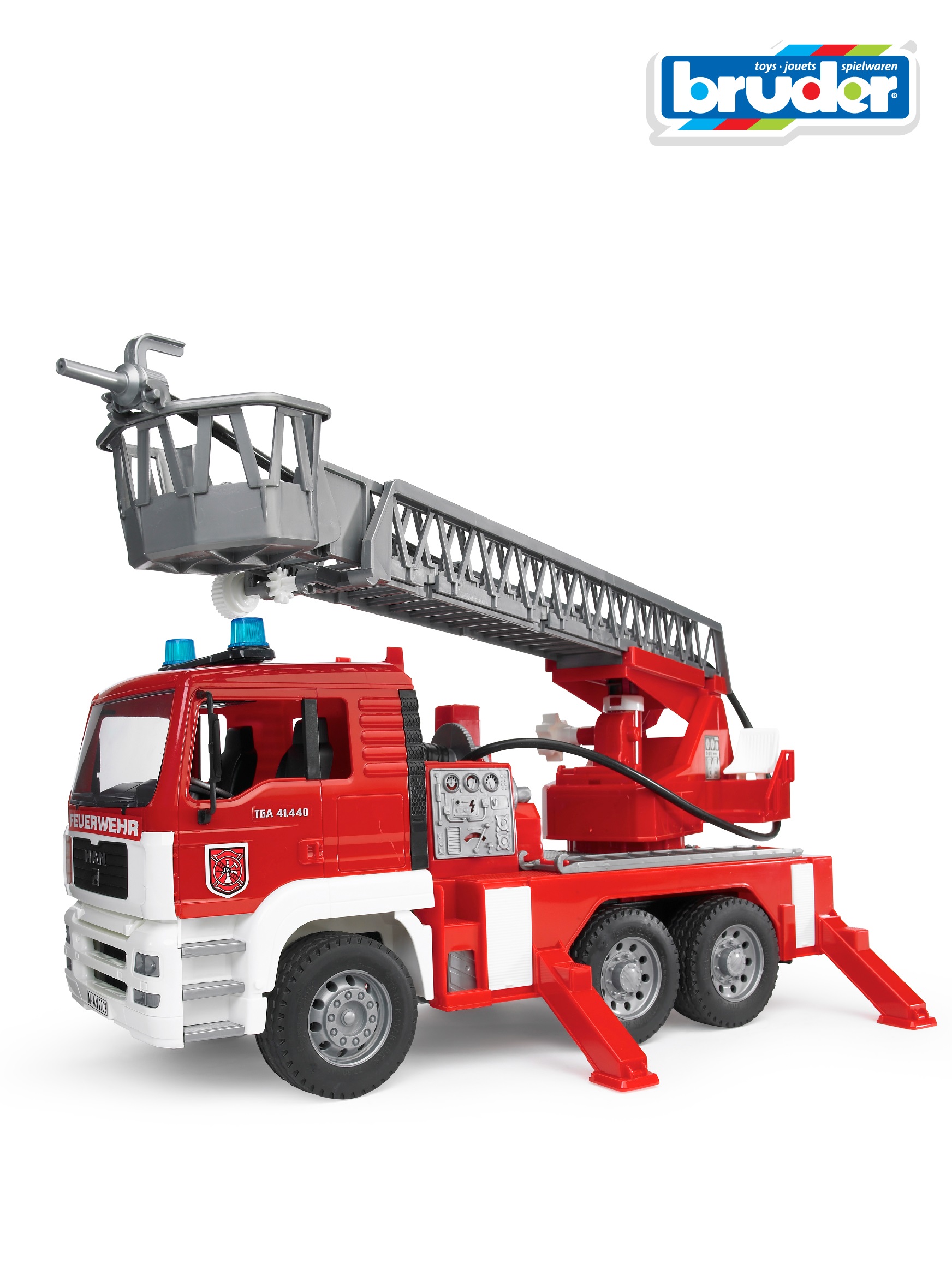 Пожарная машина Bruder MAN (свет и звук) с аксессуарами 02-771 - фото 1