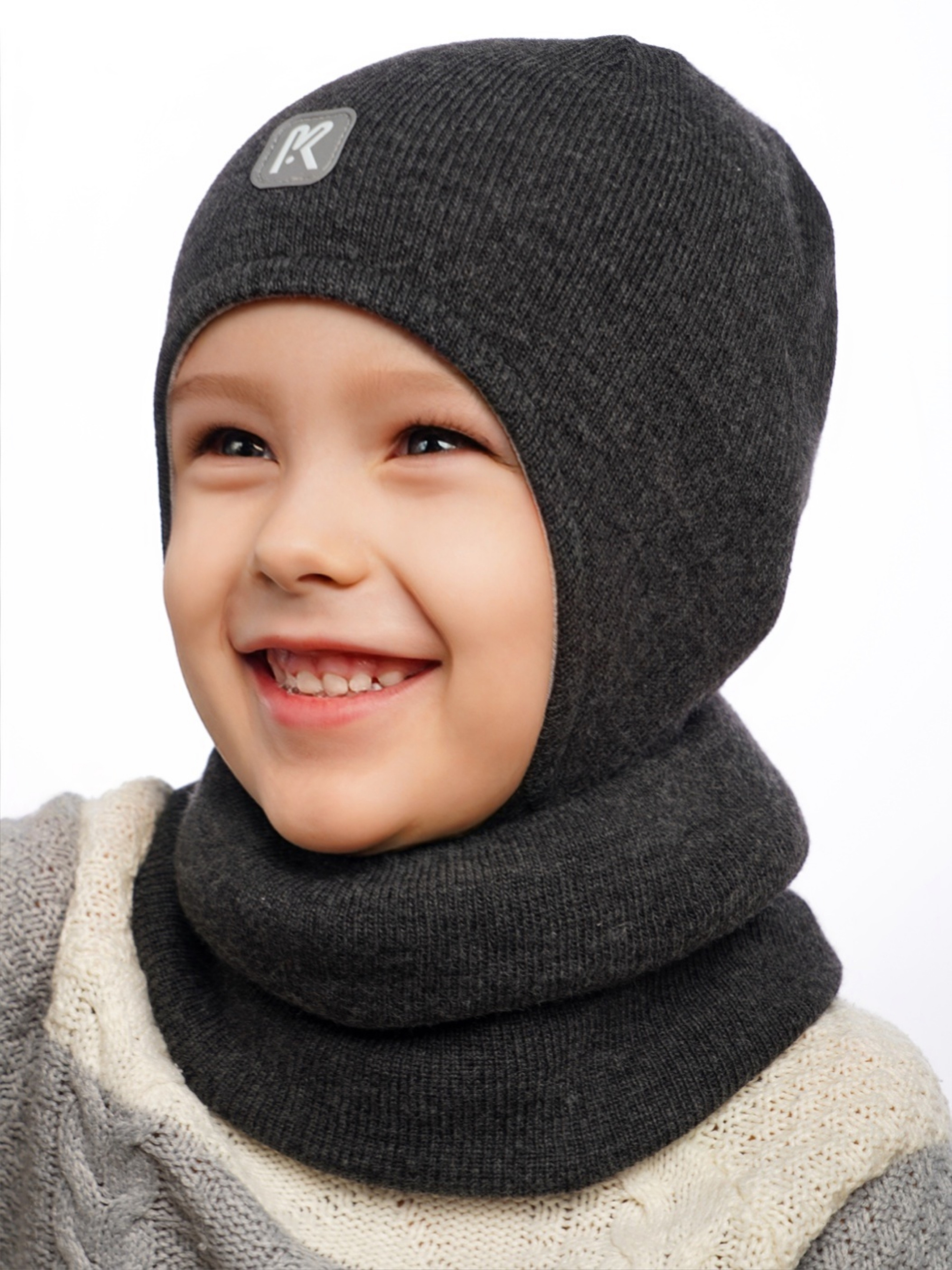 Шапка и снуд ПриКиндер U-Sp232724 Графит - фото 2