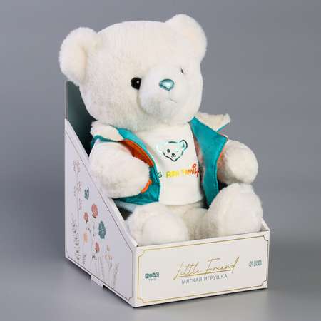 Мягкая игрушка Milo Toys «Little Friend» мишка в голубой курточке