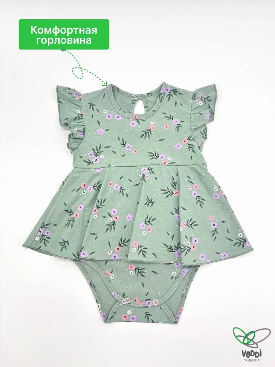 Боди VEDDI 079к-21-полынь/цветы - фото 5