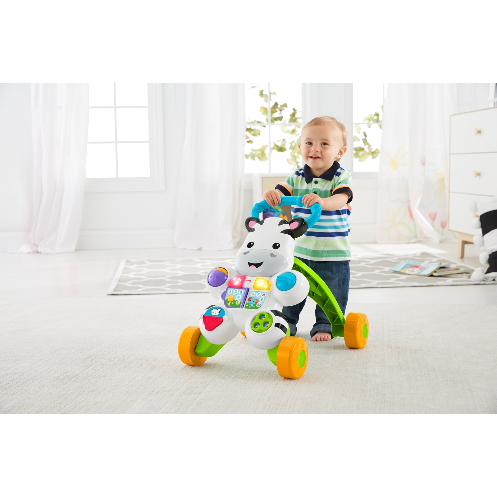 Ходунки Fisher Price Зебра с ручкой - фото 13