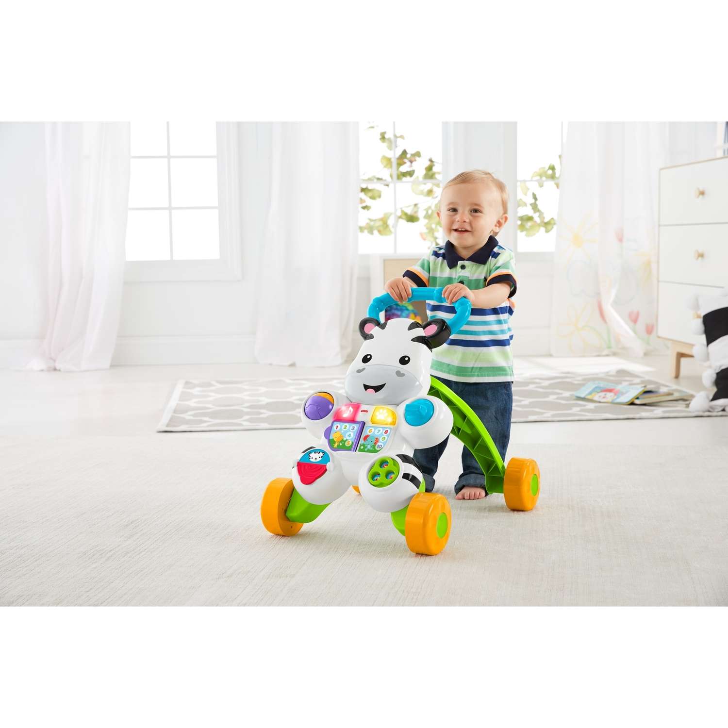 Ходунки Fisher Price Зебра с ручкой - фото 13