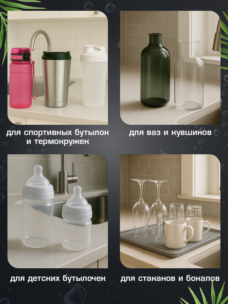 Набор для мытья посуды Лайма ершик металлический кухонный и 2 губки-мочалки - фото 5