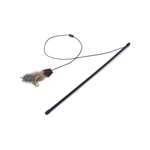 Игрушка для кошек Barbaks Дразнилка с пятиугольником и натуральными перьями в горох