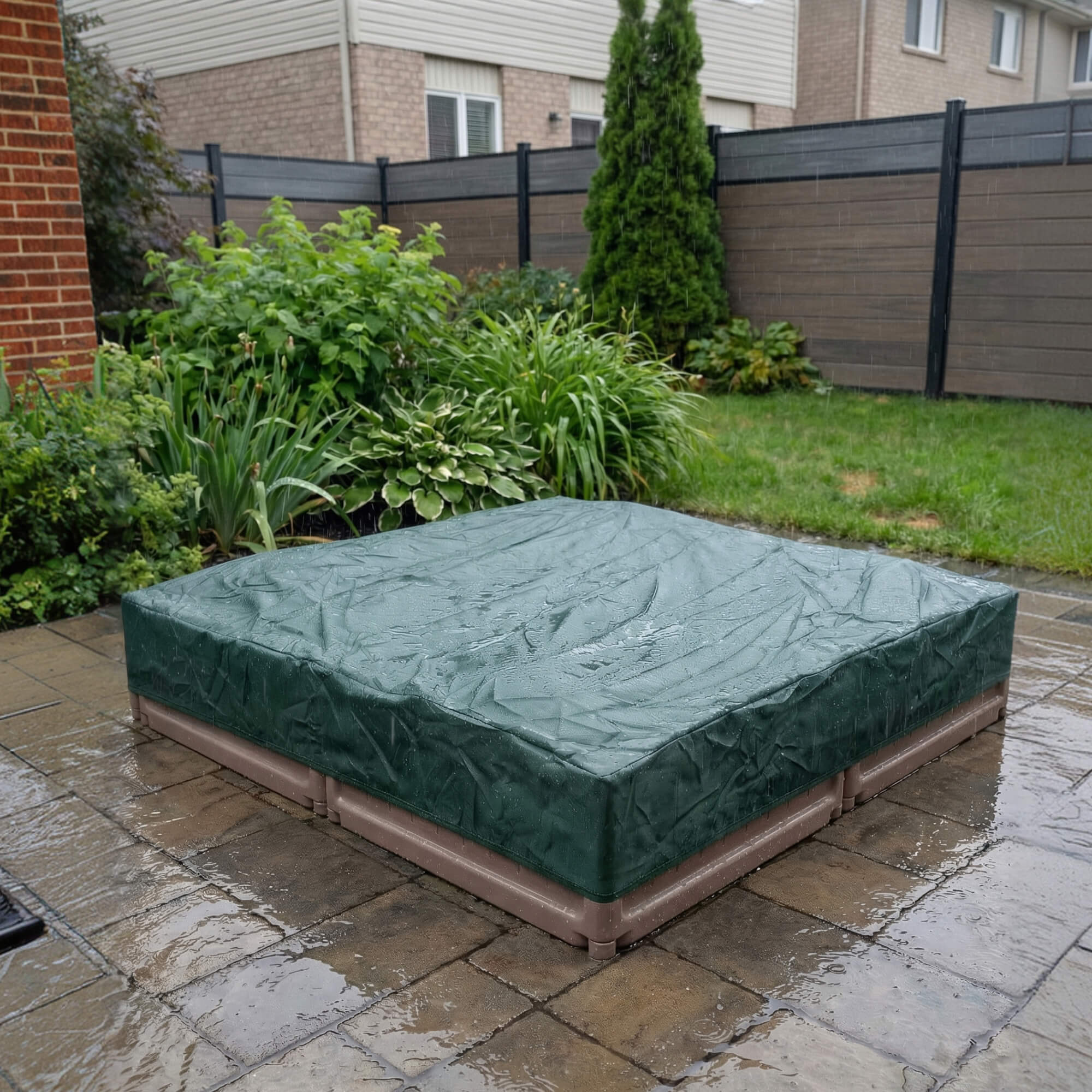 Песочница детская UNIX Kids квадратная 123х123 см пластиковая - фото 16