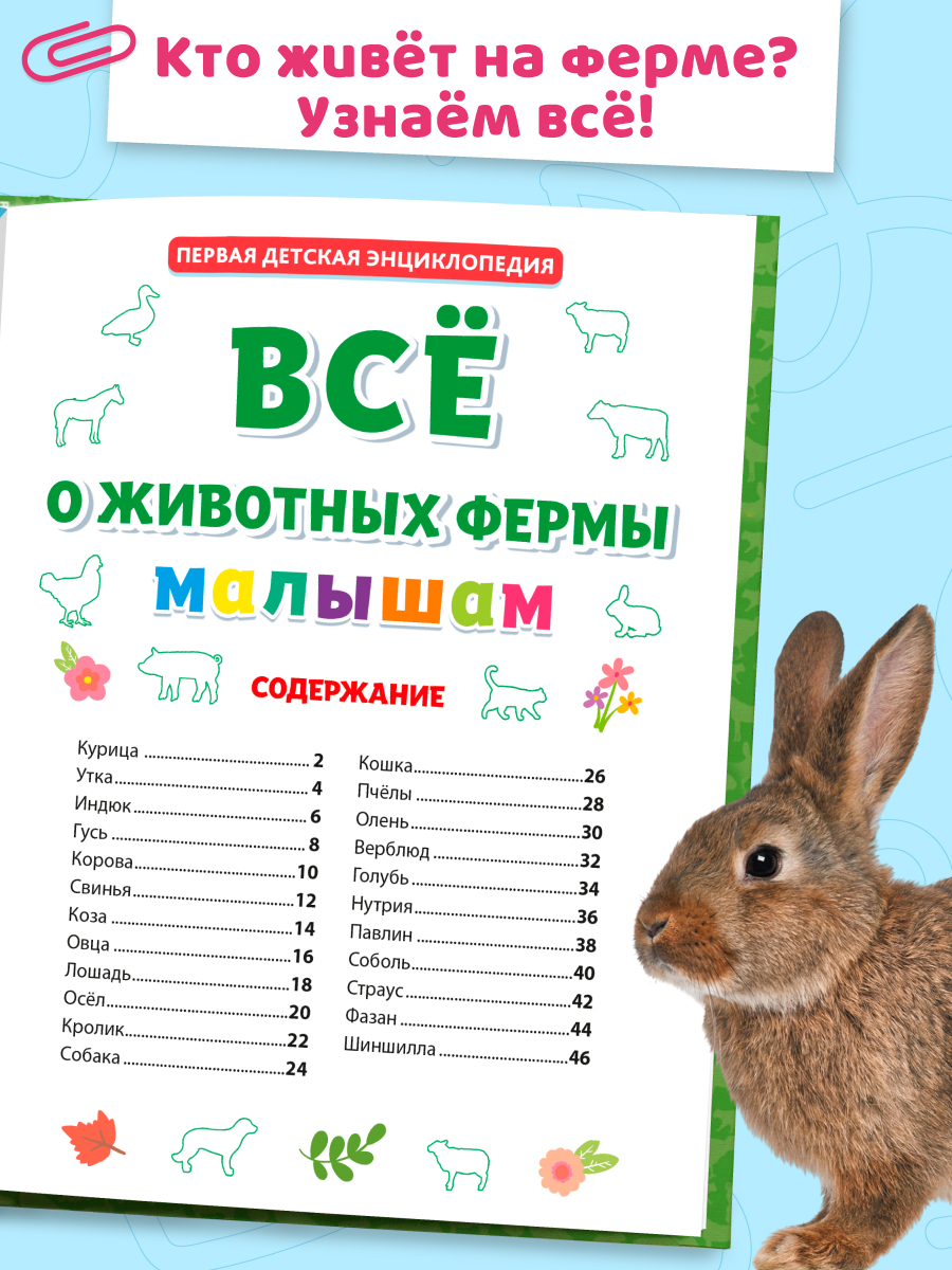Книга Проф-Пресс Первая детская энциклопедия Всё о животных фермы малышам - фото 4