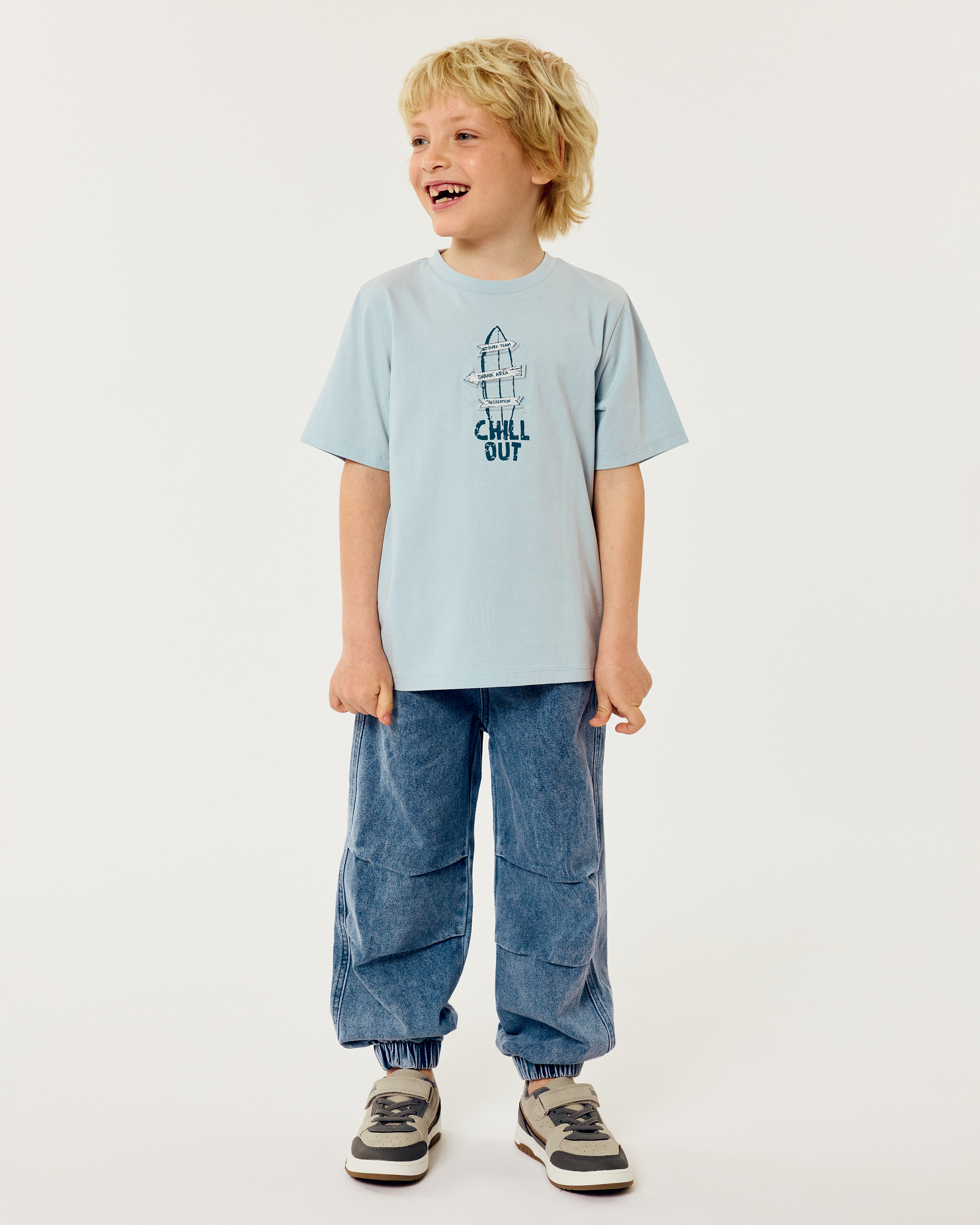 Изображение товара Джинсы-джоггеры Futurino 116 для мальчика с эластичным поясом и карманами