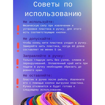 3D ручка 3D PEN пластик ABS 150м трафареты
