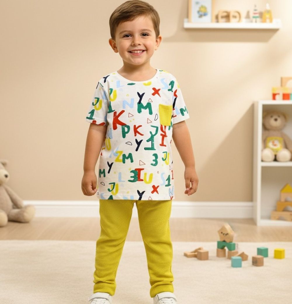 Изображение товара Костюм для мальчика и девочки Deiko Baby 74 молочный и желтый