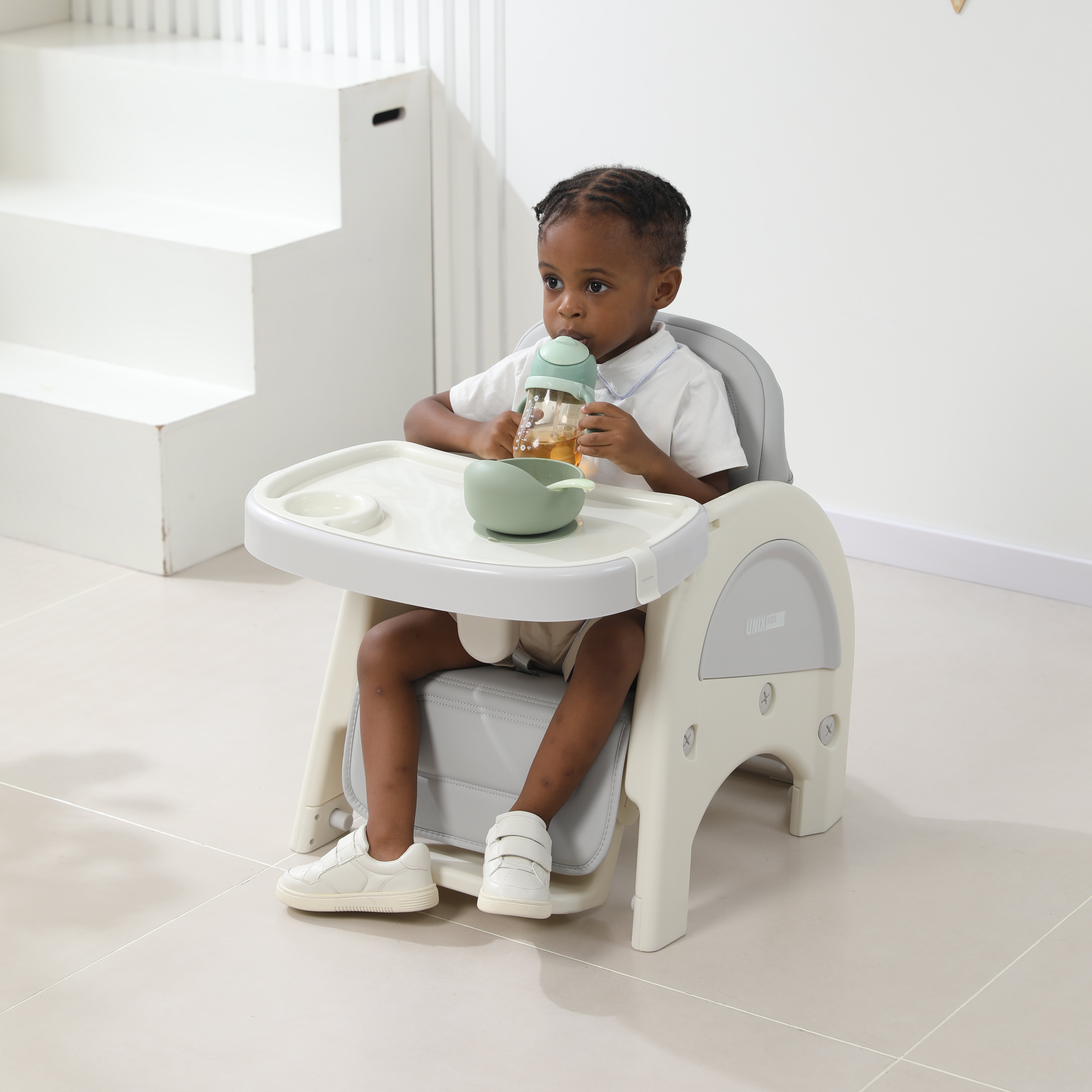 Стульчик для кормления UNIX Kids Cloud (3 in 1) Grey серый - фото 15