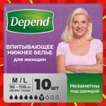 Впитывающее белье Depend M/L 10 шт.