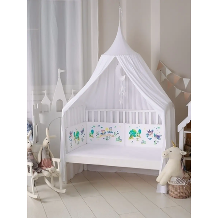Бортик в кроватку Dr. Hygge HG210301/Зеленый_совы