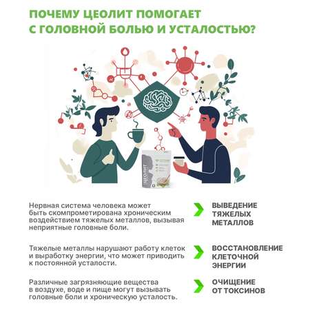 Цеолит пищевой сорбент для детокса Здравлидер для очищения от тяжелых металлов и токсинов 300 г