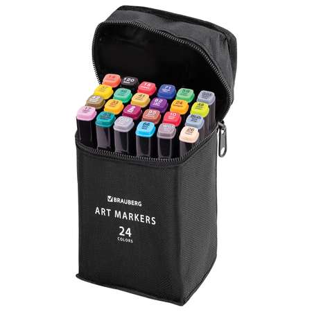 Скетчмаркеры Brauberg двусторонние 24 цв.