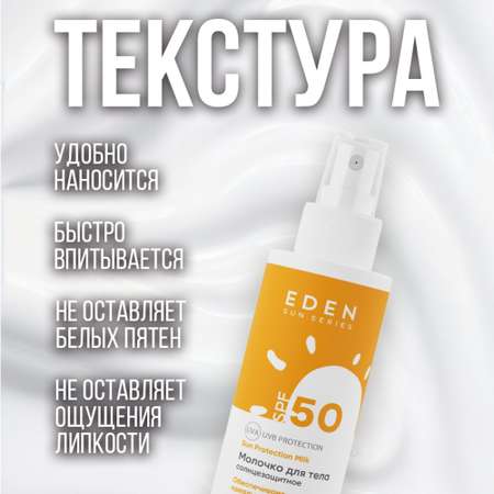 Молочко солнцезащитное EDEN Sun Series SPF50 150мл