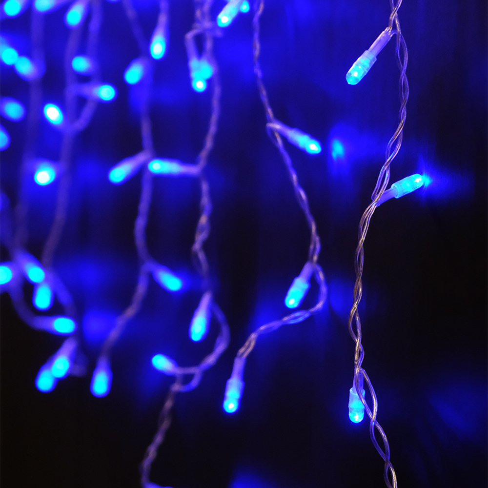 Гирлянда SH Lights Бахрома 100 синих LED с эффектом мерцания 2м - фото 6