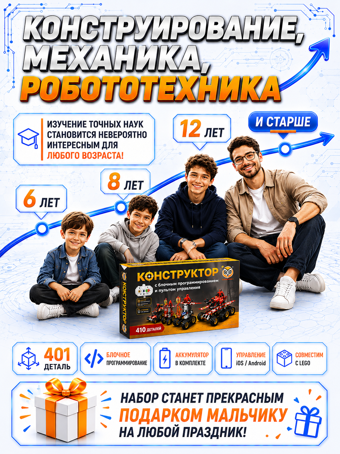 Конструктор LampStory Конструктор 5 в 1 с пультом электронный 401 дет. - фото 8