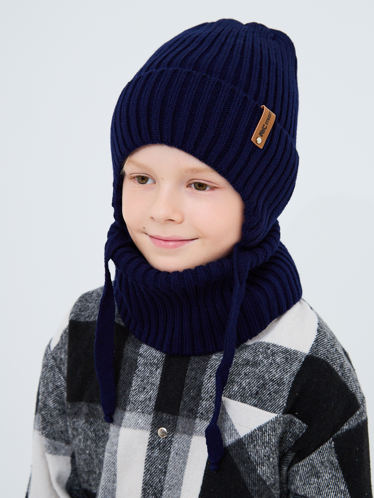 Шапка и снуд NYCkids NYC-H-56-zaviazki-DblueB - фото 11