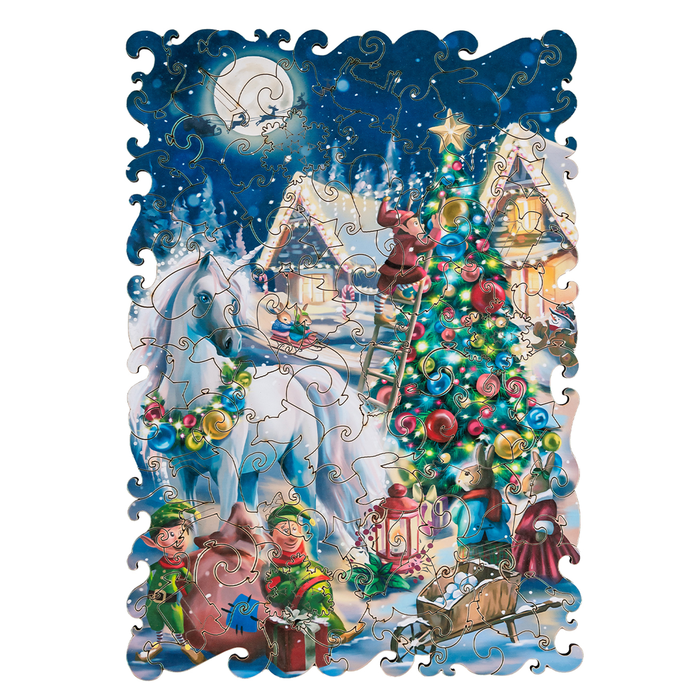 Пазл 1TOY Новогодний единорог деревянный - фото 7
