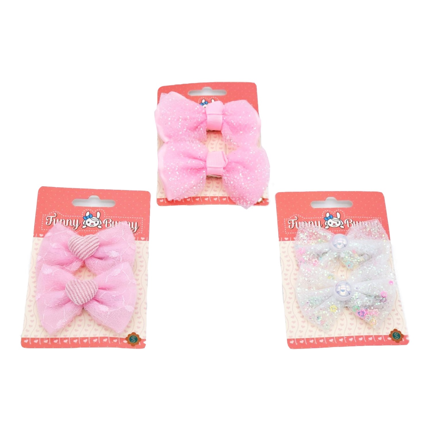 Зажим FUNNY BUNNY 2шт в ассортименте NFB2-07 NFB2-07 - фото 1