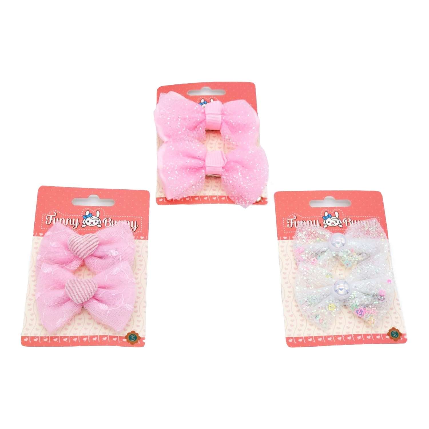 Зажим FUNNY BUNNY 2шт в ассортименте NFB2-07 NFB2-07 - фото 1