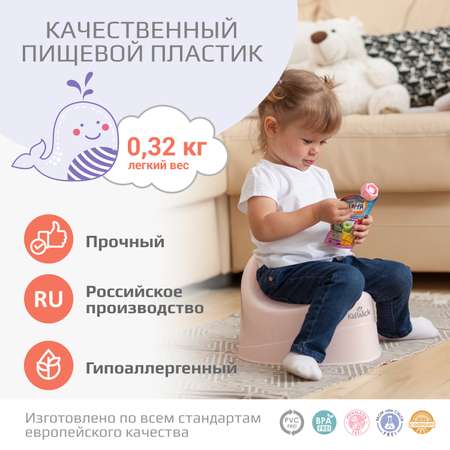 Горшок детский KidWick Ракушка голубой с белой крышкой
