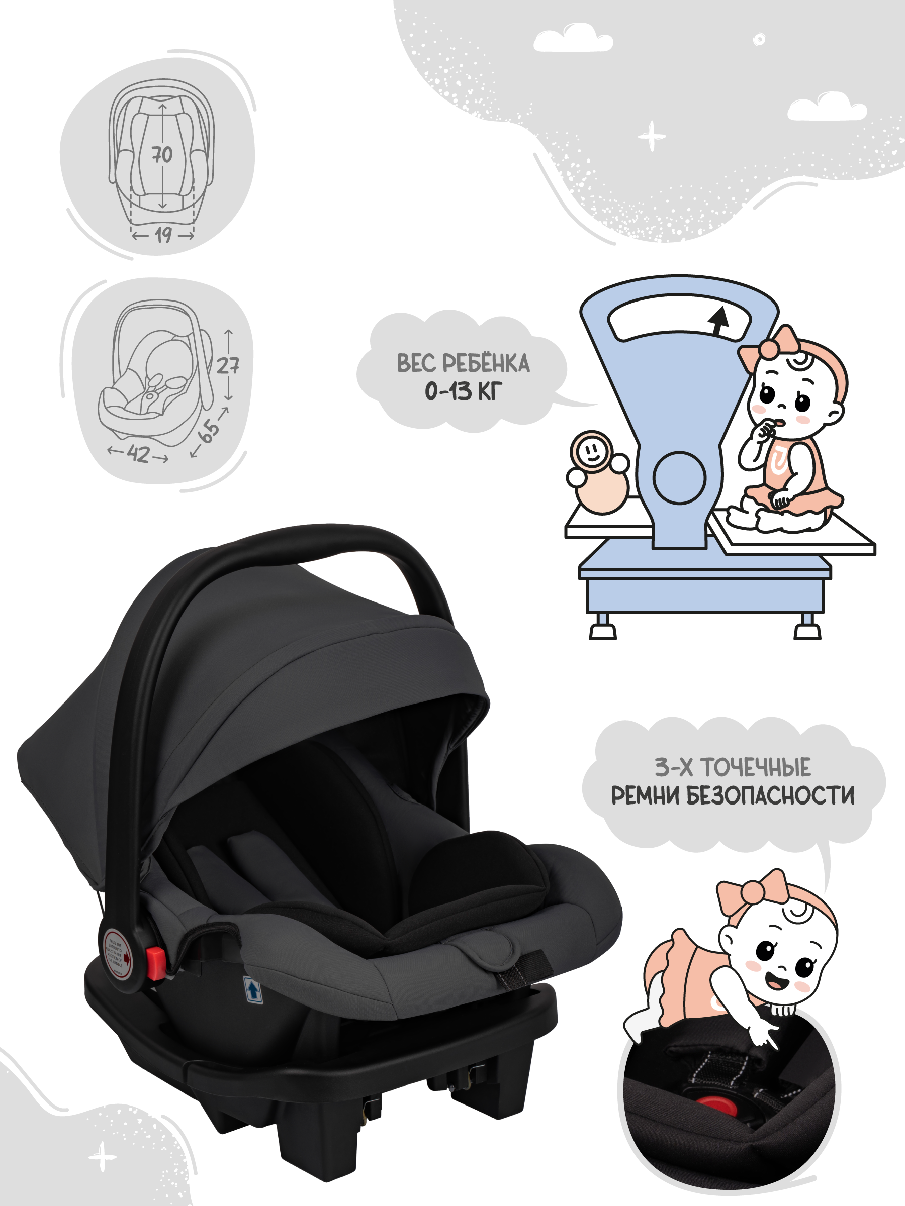 Коляска трансформер JOVOLA Truck, перекидная ручка серый - фото 5