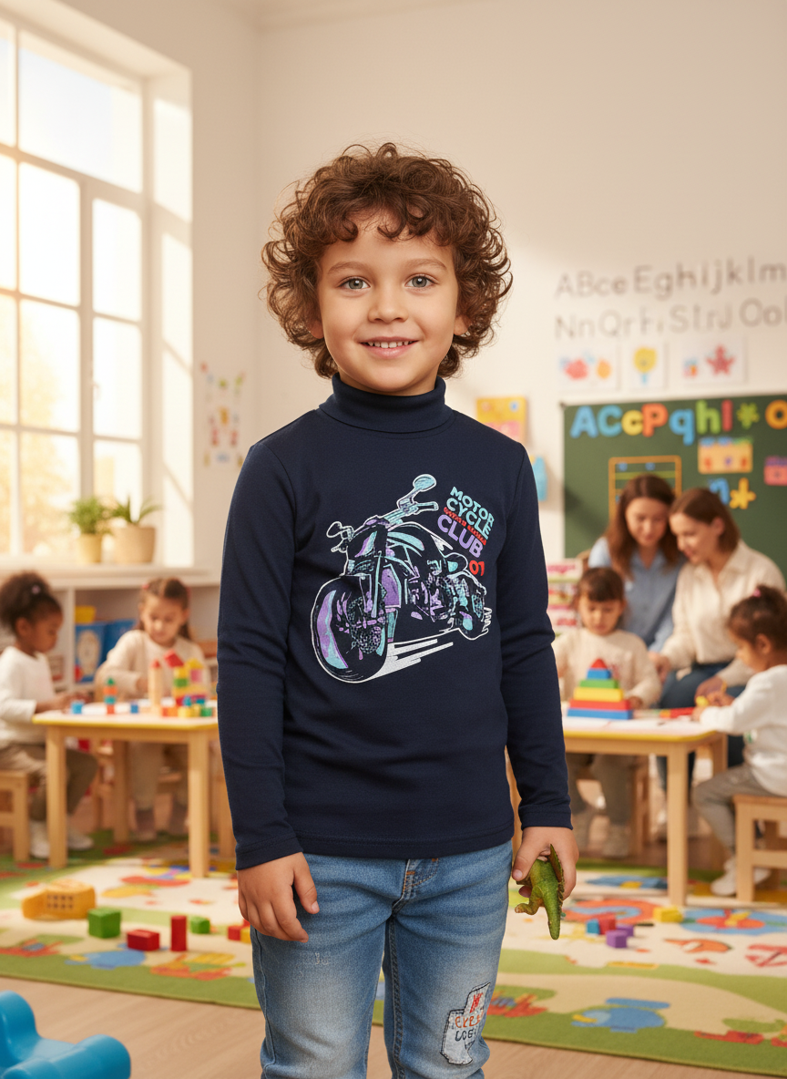 Водолазка Утенок 645п темно-синий мото - фото 3