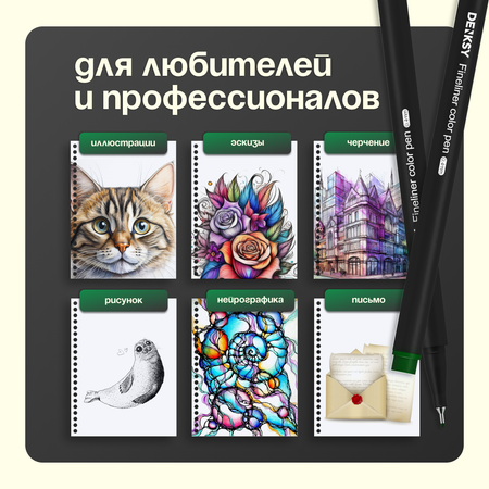 Ручка капиллярная DENKSY 36 шт.