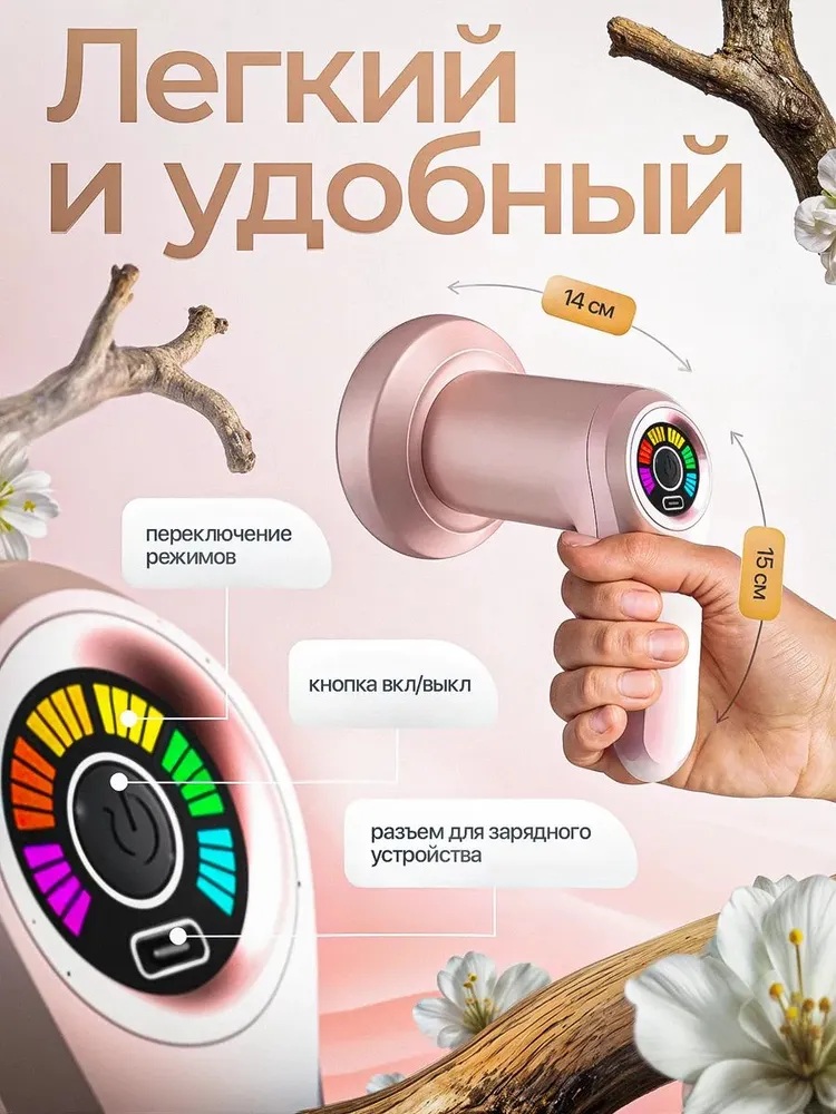 Массажер электрический антицеллюлитный CASTLELADY для похудения, массажер для тела и ног 5 насадок, лимфодренажный аппарат - фото 2