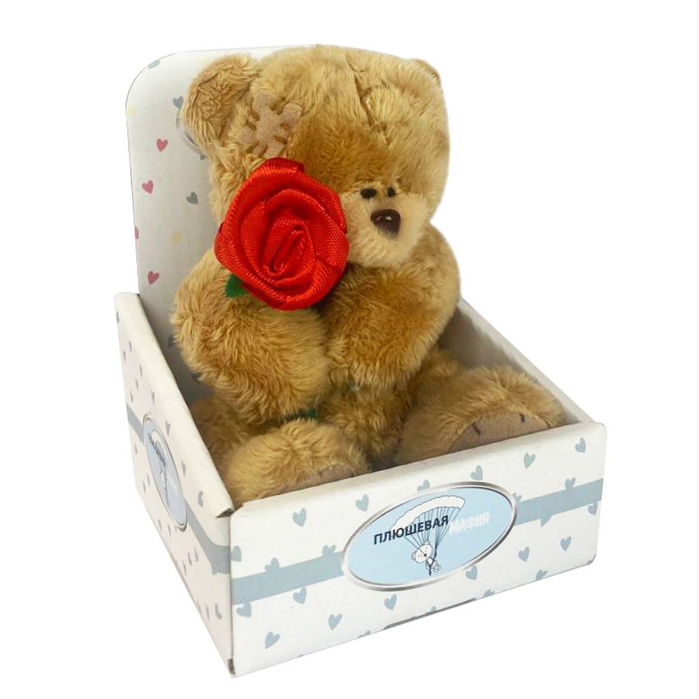 Мягкая игрушка Плюшевая мафия мишка Мишка для тебя с розочкой - фото 2