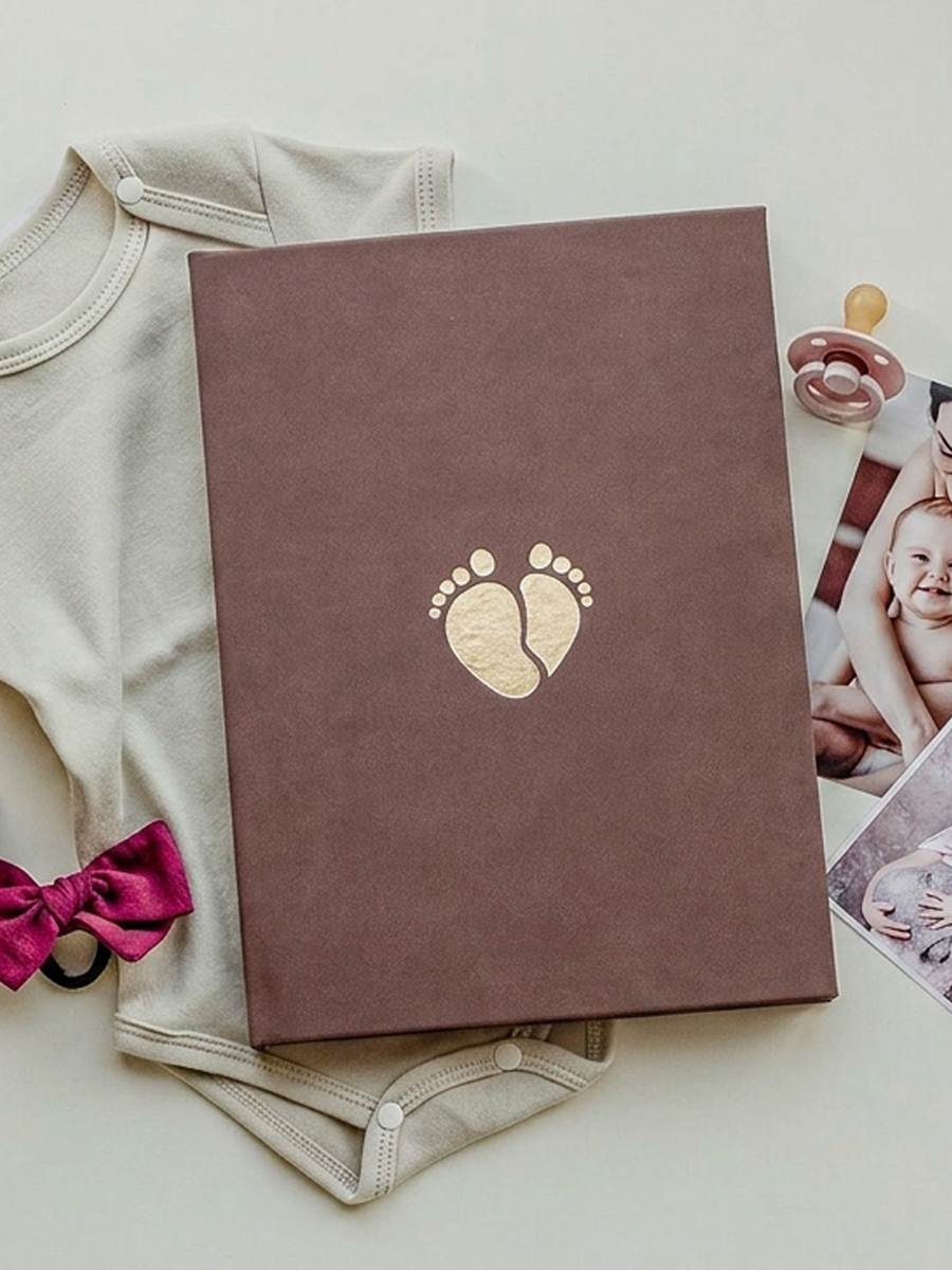 Первый альбом новорождённого Moms Recordbook коричневая экокожа - фото 2