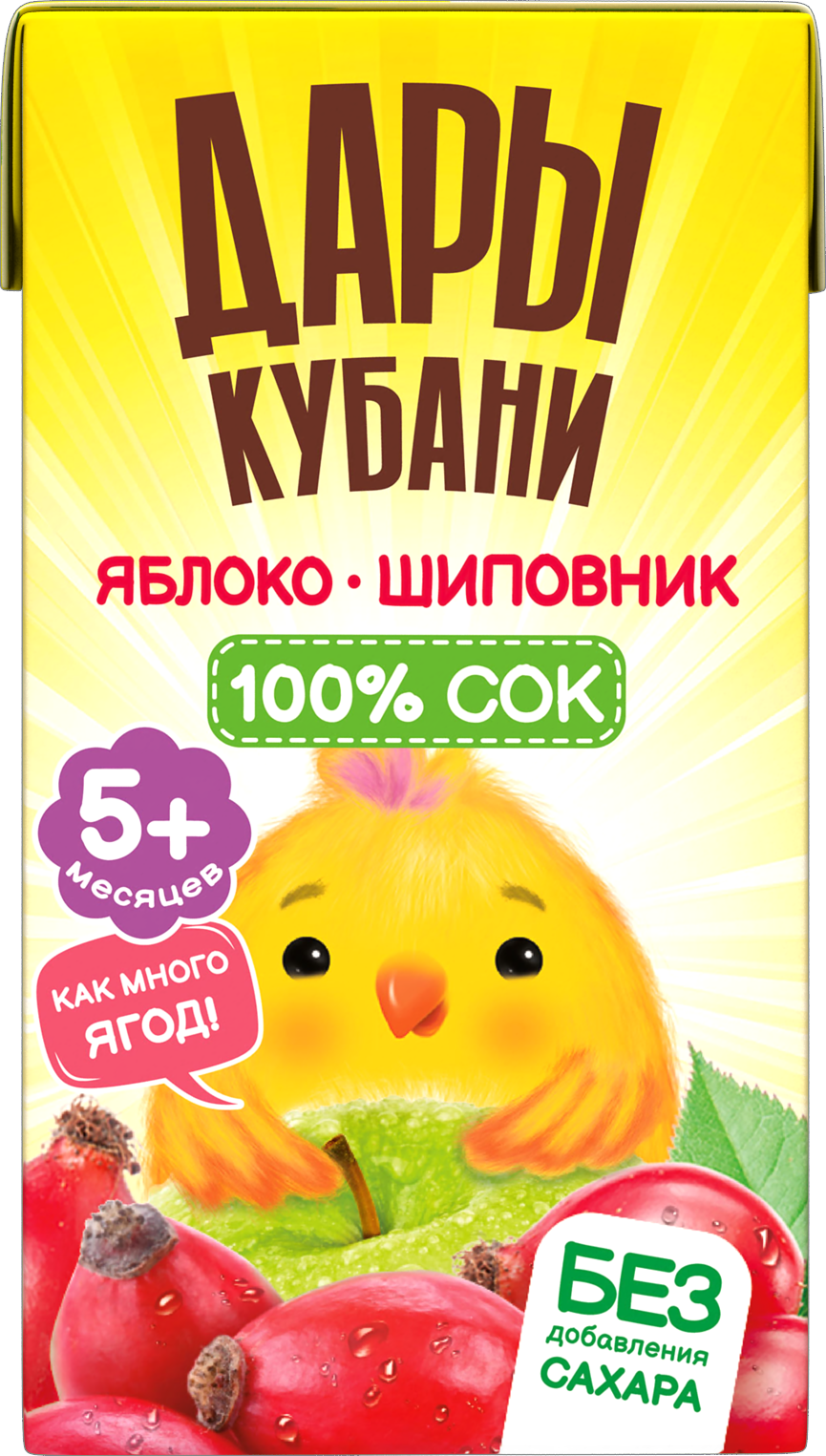 Сок Дары Кубани Яблоко-Шиповник с 5 мес 0.125 л 18 шт. - фото 5
