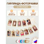 Гирлянда-растяжка Mimibabybook Рамки для фото 12 месяцев