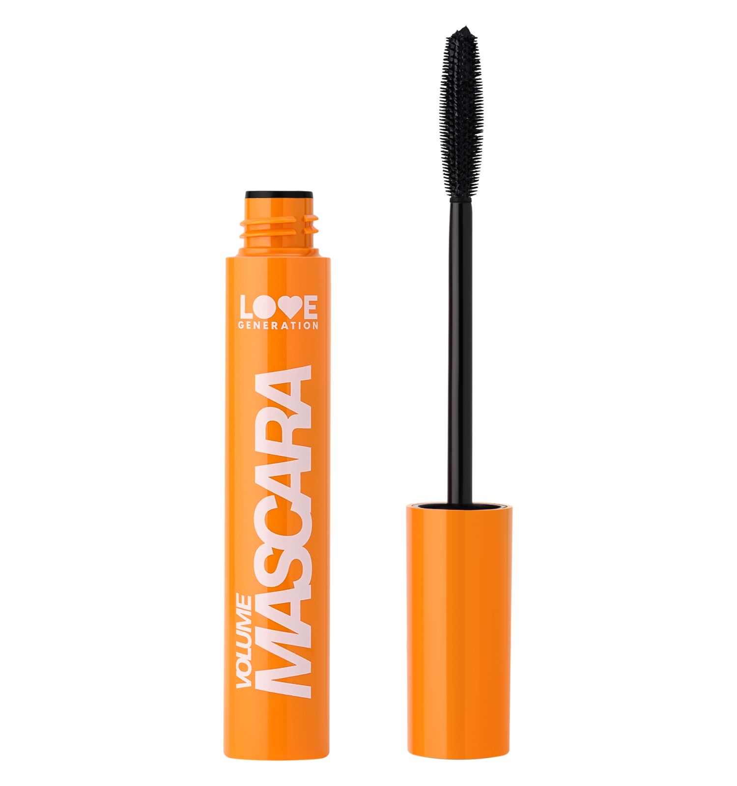 Тушь для ресниц Love Generation Mascara с эффектом объема и разделения силиконовая щеточка тон 01 черный 9мл - фото 1