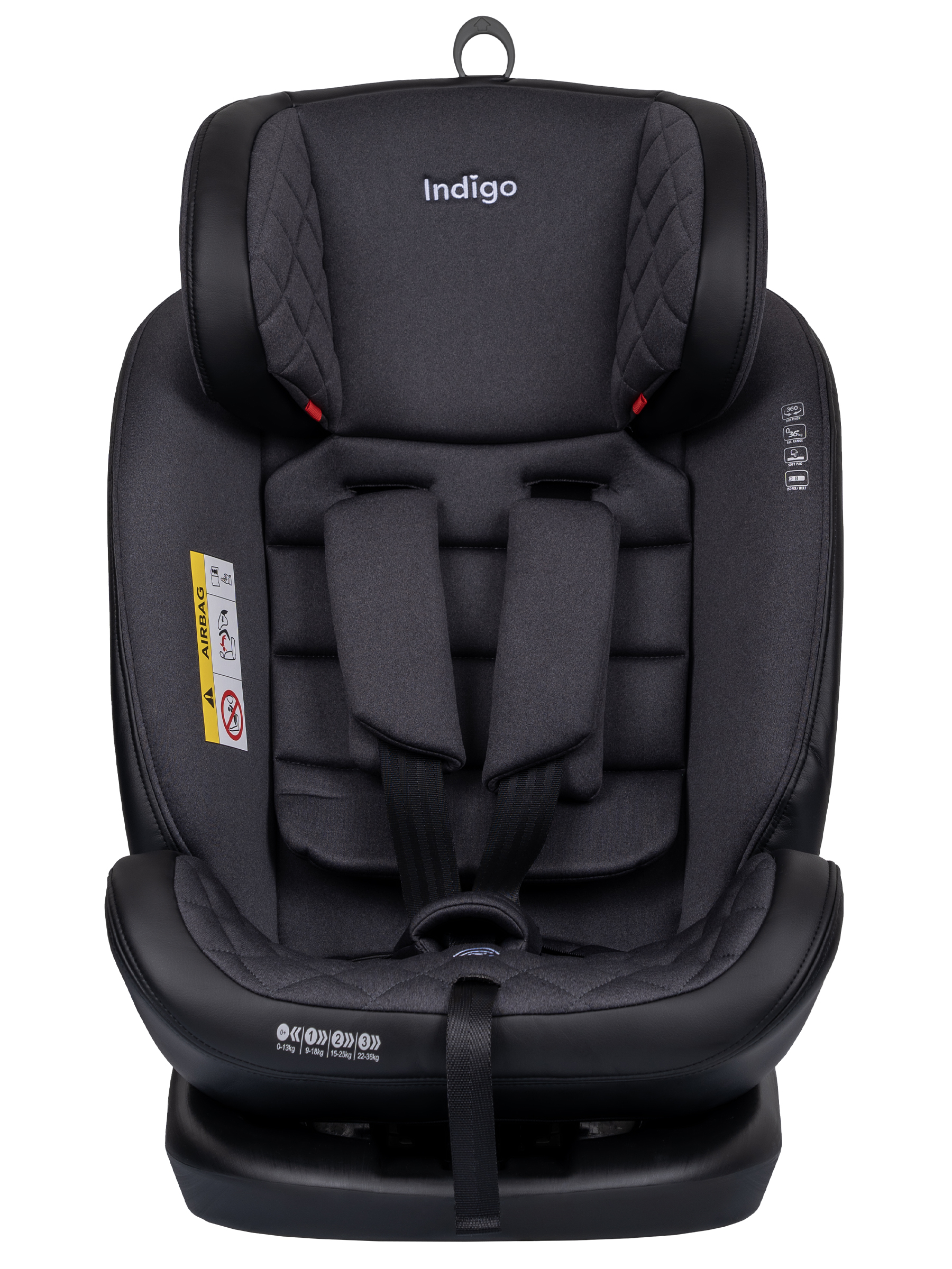 Автокресло Indigo Aero, черный Isofix 0+/1/2/3 (0-36 кг) - фото 4