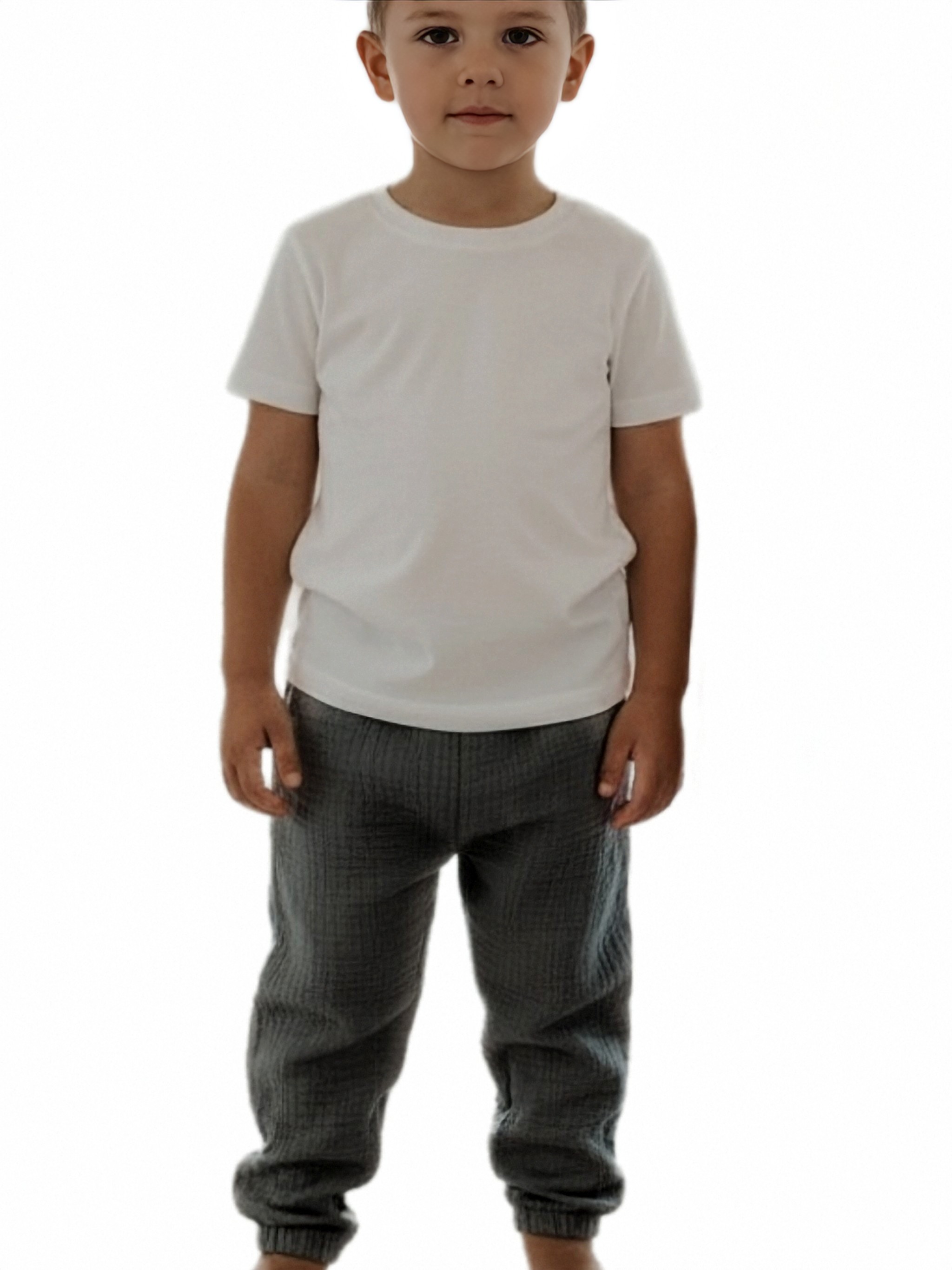 Изображение товара Детские брюки КВАРК из хлопкового муслина для мальчиков и девочек размеры 98