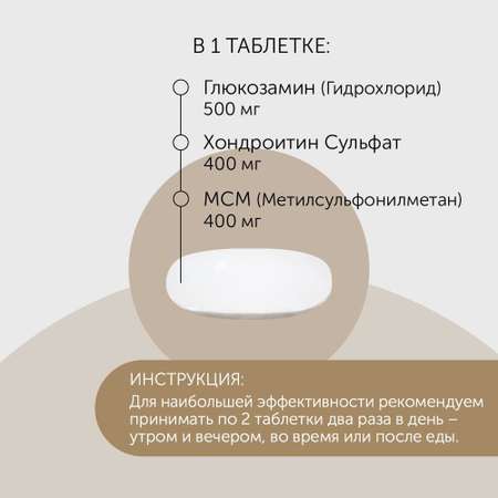 БАД Debavit Глюкозамин и Хондроитин + МСМ 1300 мг Для связок и суставов 90 таблеток