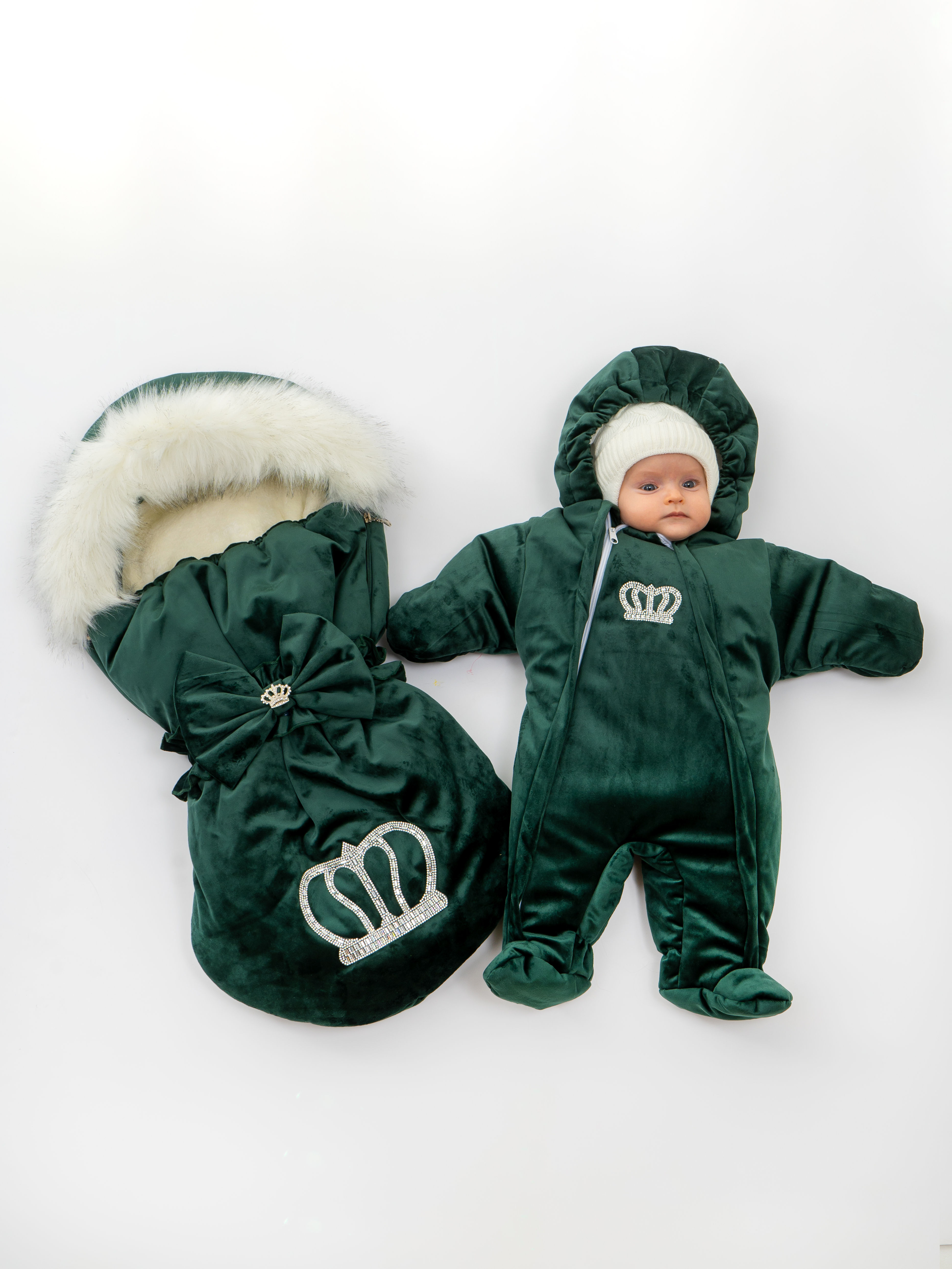 Конверт на выписку ТОСЯ БОСЯ Корона зеленый - фото 3