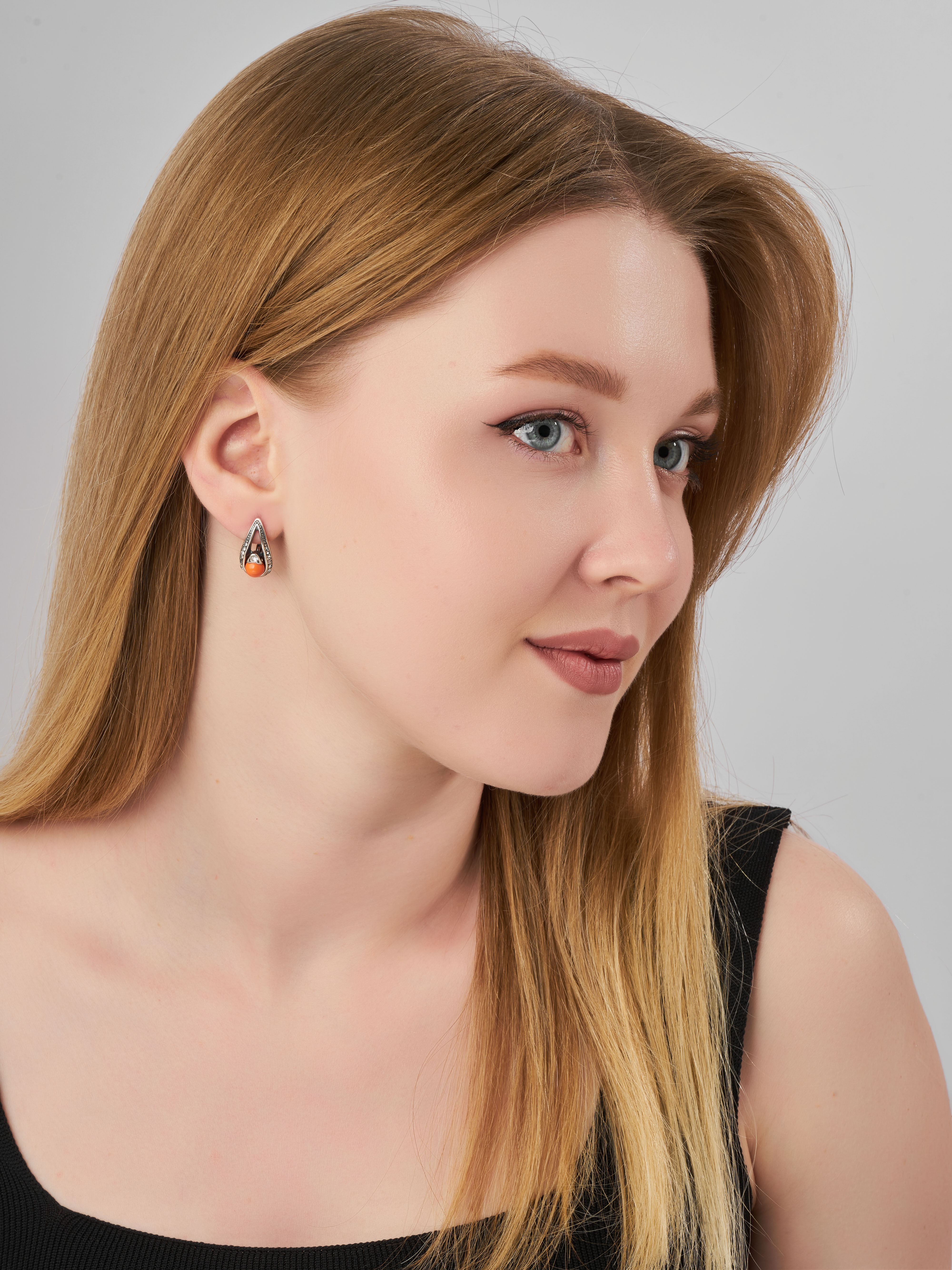 Серьги Shine and Beauty 80016-111-с-майоркаоранж - фото 2