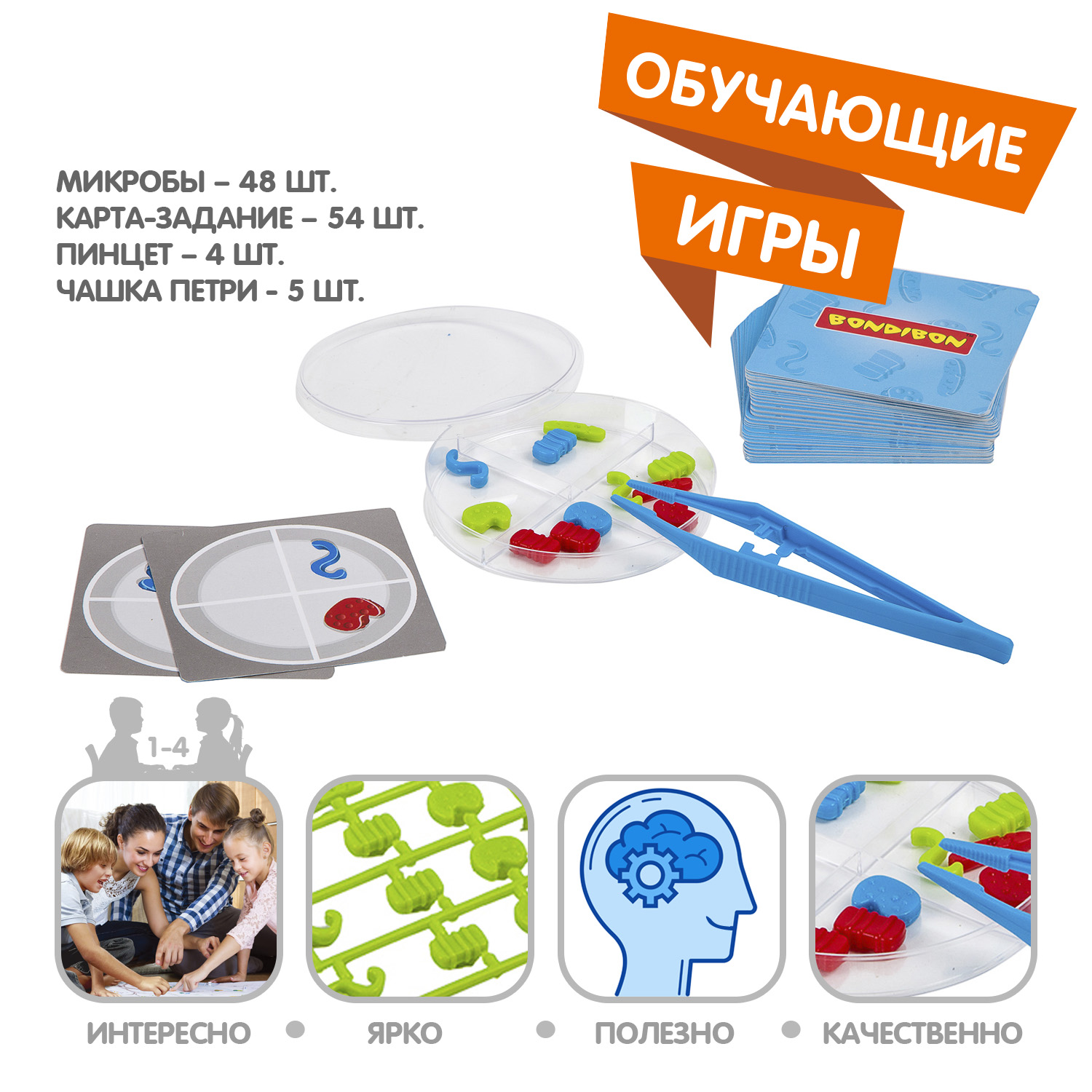 Настольная игра Bondibon детская Веселая Микробиология - фото 2