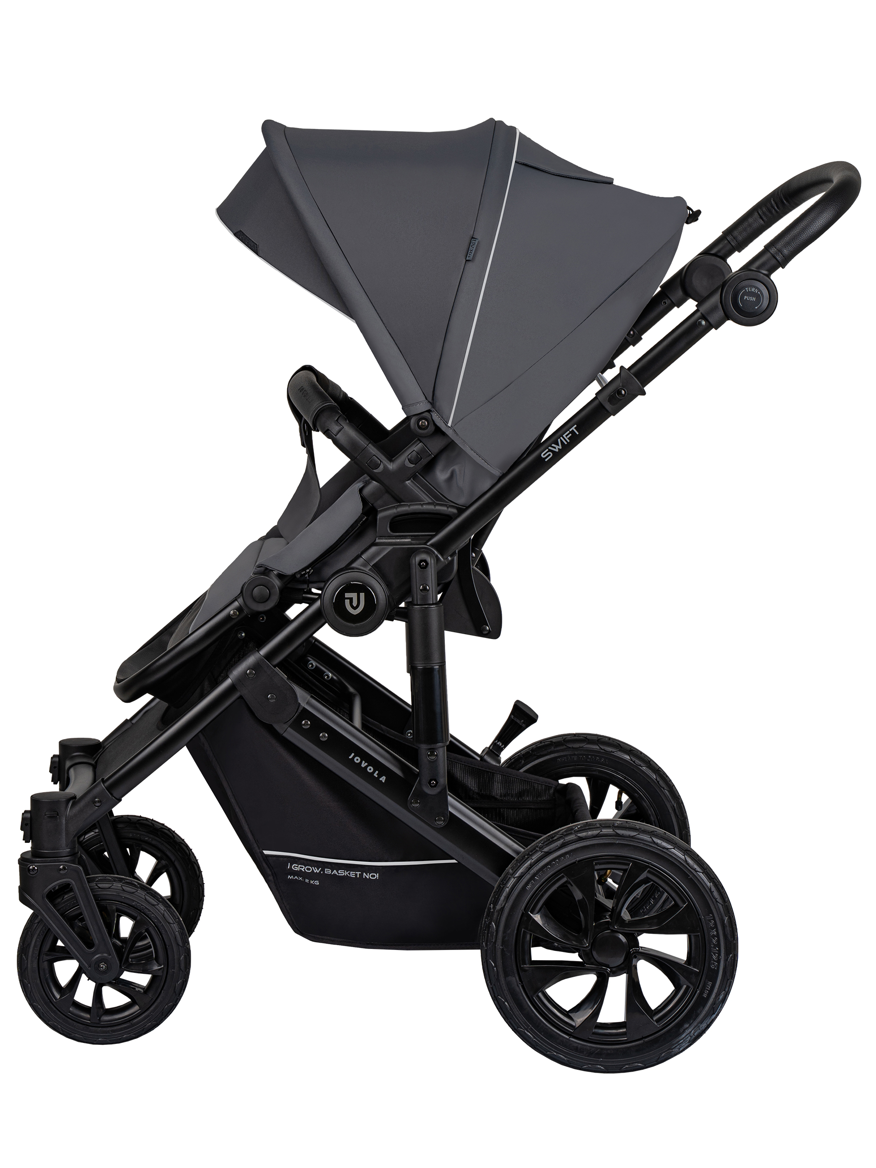 Коляска 3в1 JOVOLA Swift Plus темно-серый - фото 11