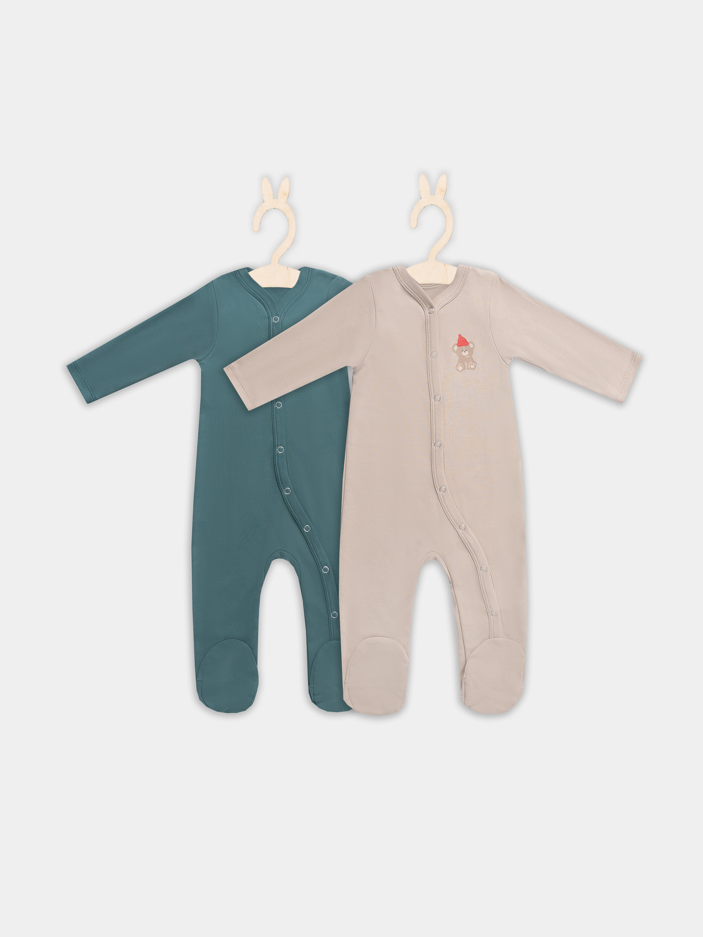 Комбинезон 2 шт Mark Formelle (Марк Формэль) 14005-2/бежевый +изумруд +печать - фото 2