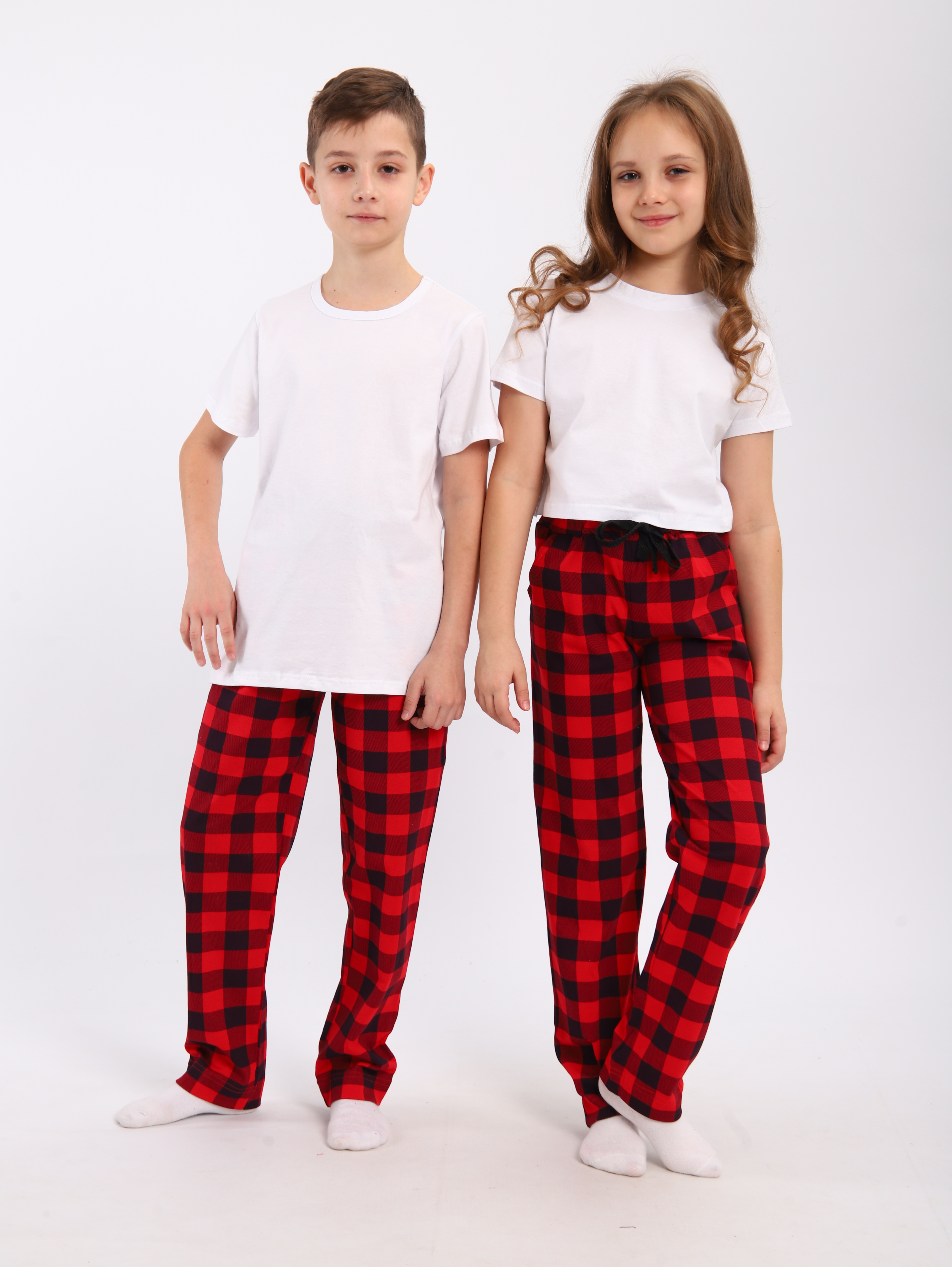 Брюки ЛАДОШКИ Брюки Матвей красная клетка - фото 3