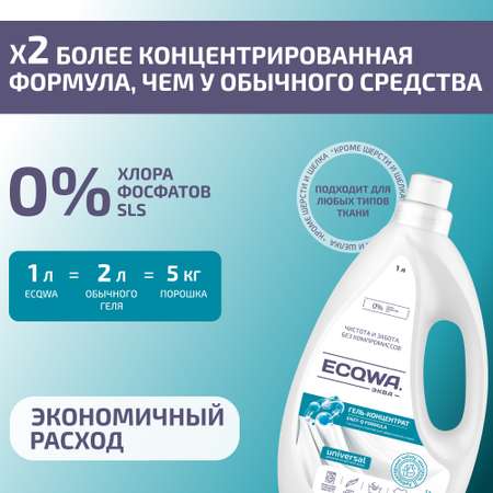 ЭКВА Гель-концентрат ECQWA для стирки 1л