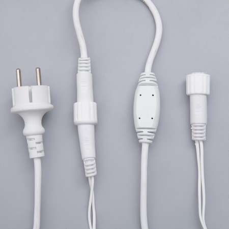 Гирлянда Luazon «Бахрома» IP44 УМС белая нить 160 LED свечение синее мерцание белым 220 В