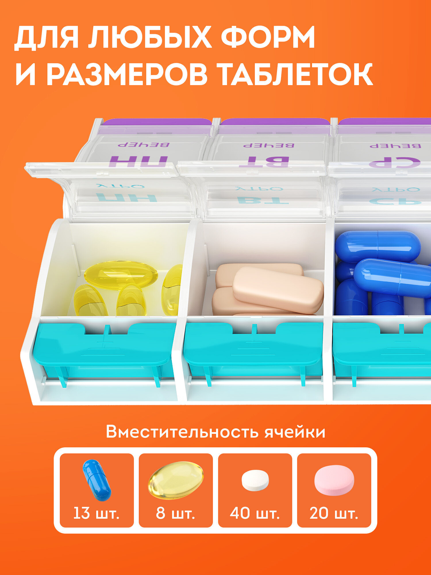 Таблетница на 7 дней DASWERK органайзер - фото 4