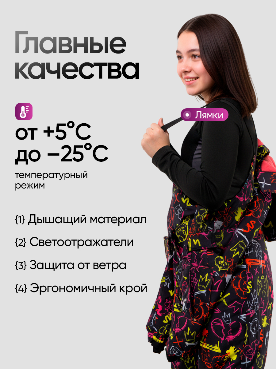 Комбинезон Saimaa GLO-10 черно-розовый - фото 5