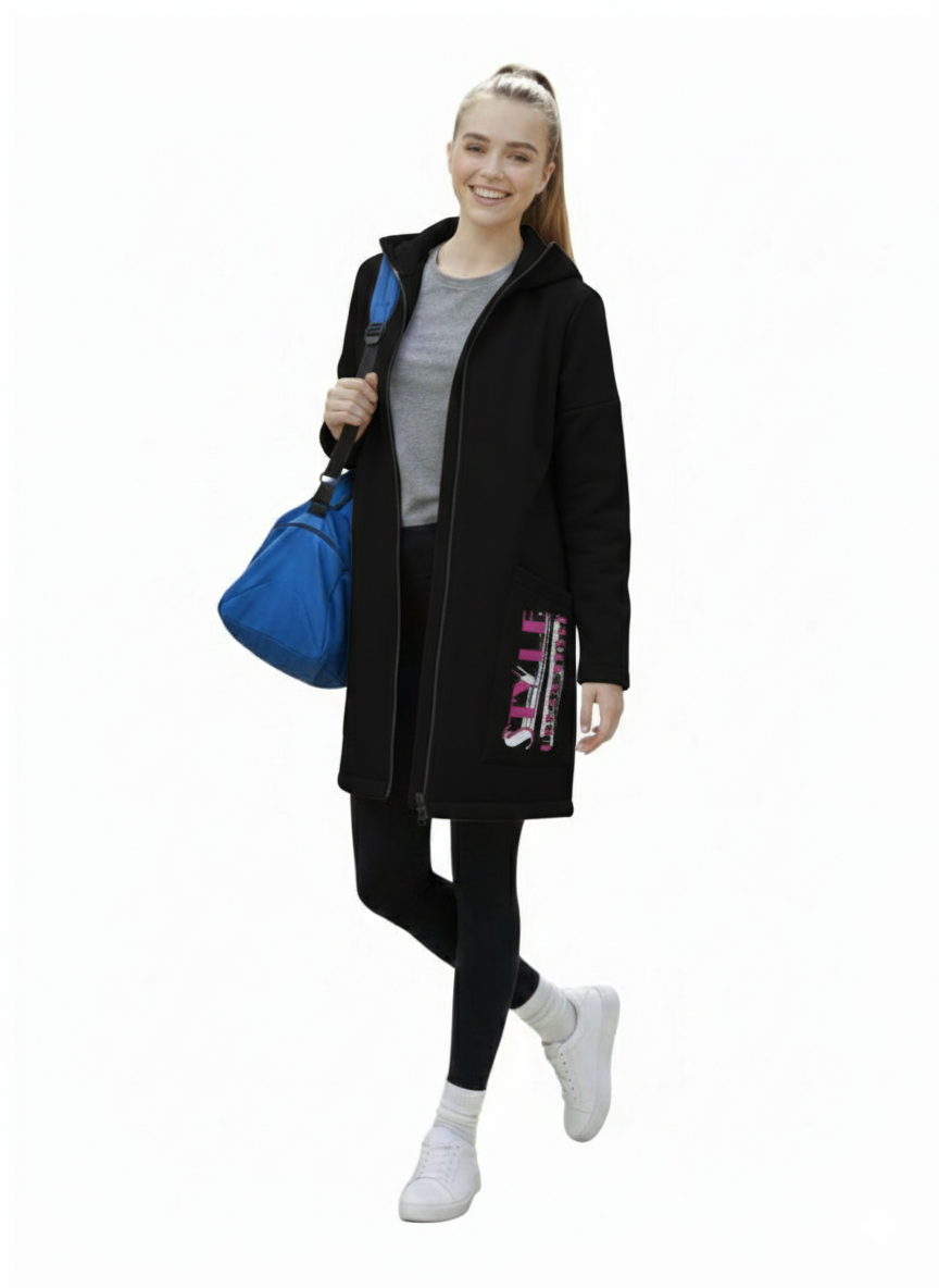 Ветровка Аврора 1077-Д/черный/розовый - фото 6